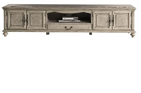 HASMI Fernsehtisch 78,7-Zoll-Vintage-TV-Ständer, TV-Medienkonsole mit Stauraum for das Wohnzimmer, leichtes Luxus-TV-Entertainment-Center mit offenen Regalen, Schubladen und Schränken TV Board