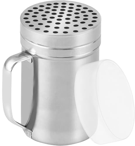 CUSINIUM 14oz Metal Parmesan Cheese Shaker with Large Holes - With Handle - Chili Flakes Dispensers - Pizza Shaker | Style: Coarse