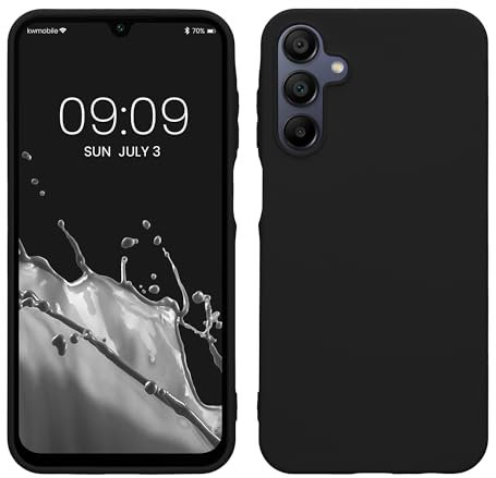 kwmobile Custodia Compatibile con Samsung Galaxy A15 5G Cover - Back Case per Smartphone in Silicone TPU - Protezione Gommata - nero