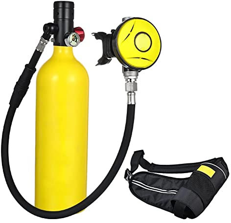 CUNTO BUTXET Mini réservoir de plongée 1 L, Bouteille d'oxygène Rechargeable Portable avec équipement de plongée sous-Marine de 15 à 20 Minutes, kit de réservoir de plongée pour l'exploration