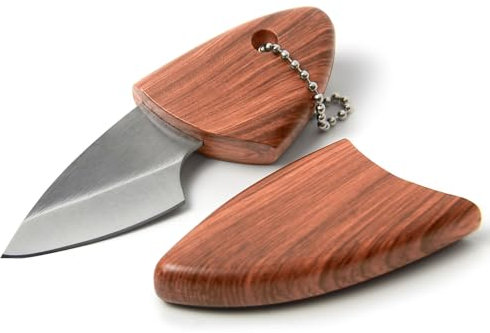 BEEK Petit Couteau, Mini Couteau Extérieur, Couteau de Cou, Couteau de Poche, Couteau EDC, Couteau Porte-Clés, Couteau à Lame Fixe, Couteau avec Gaine Petit, Cadeau pour Hommes