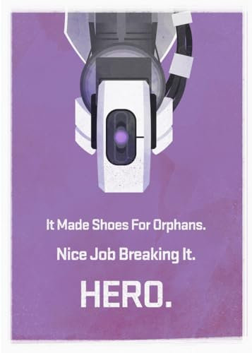 Displate - Poster aus Metal - Wall Art - Portal Game - Portal - Nice Job Breaking It - Size L - 67,5x48cm Matt