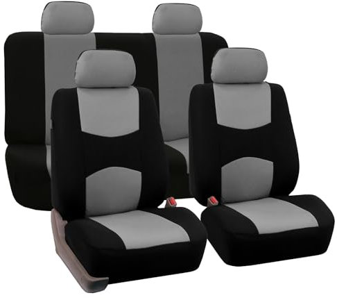 LECREA Autositzbezüge Sets für Ford KA RU8 2008-2016, 5 Sitzer Sitzbezüge Sitzschutz Atmungsaktiv, Allwetter rutschfest Vorne Hinten Sitzschoner, Auto Zubehör,F Grey