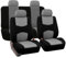 LECREA Autositzbezüge Sets für Ford KA RU8 2008-2016, 5 Sitzer Sitzbezüge Sitzschutz Atmungsaktiv, Allwetter rutschfest Vorne Hinten Sitzschoner, Auto Zubehör,F Grey