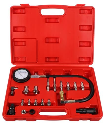 SIXTOL ENGINE TESTER 21 Kompressionstester für Diesel Motor 20 stk., Dieselmotor Kompressionsprüfer Set, 0-1000 PSI