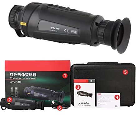 Commercial Thermal Imaging Camera Hunting Thermal Imager Monocular Telescope Sight Infrared Night Vision Scope IR Resolution 384x288 Pixel for Building Inspection (Color : UTX318 Standard, Size : 0