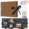 DazSpirit Fotoalbum 29,5 X 21cm Fotoalbum Zum Selbstgestalten Schwarz Fotobuch Mit 80 Seiten Scrapbook, Für 240 Bilder, Inkl.12 Metallic Farbmarker, Gästebuch Für Geburtstag Und Hochzeit, Dunkelbraun