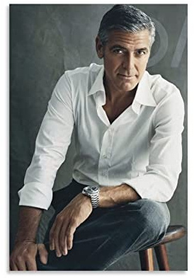 WYYXF Leinwandbild, George Clooney, Poster und Wandkunst, moderne Familie, Schlafzimmer, Dekoration, ohne Rahmen (30 x 50 cm)