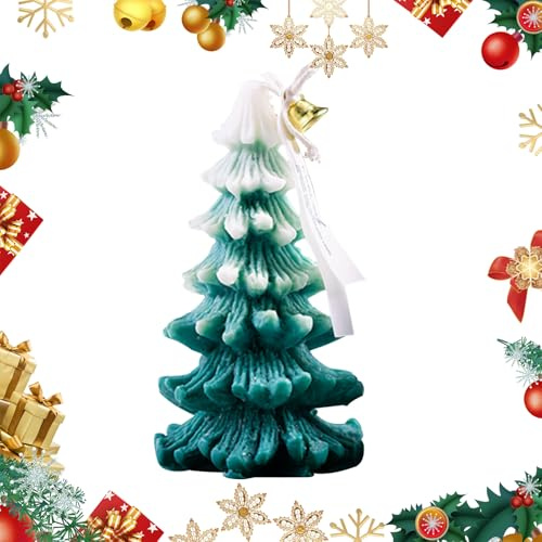 Weihnachten Duftkerze Große Weihnachtsbaum Aromatherapie Kerze Weihnachtsbaum Kerze für Entspannung Weihnachten Heimdekoration Xmas Neujahr Geschenke (Grün)