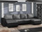 Easy4You Brooklyn Grau und Schwarz Kunstleder Ecksofa U-Form 315 cm mit Schlaffunktion und Stauraum - Schlafsofa mit Bettkasten - Moderne Wohnzimmermöbel – Stoff: Lux06/Soft11