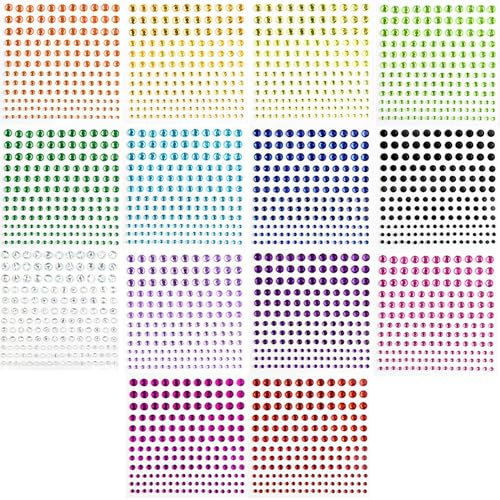 14 Fogli Brillantini Adesivi di Gemme per Viso, 2310 Pezzi Glitter Make Up Strass Autoadesivi Occhi Corpo, per Feste Matrimoni Festival e Decorazioni Nail Art
