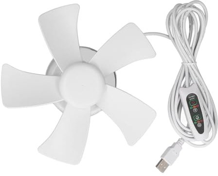 Ventilatore da Soffitto per Tenda da Campeggio, Temporizzazione di Controllo Ventilatore da Soffitto Silenzioso, Ventilatore da Soffitto Portatile Regolabile USB a 3 velocità,