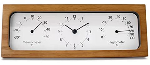 Vituord 3-in-1-Wetterstationsuhr, Analoges Barometer Und Hygrometer, Quarzuhr, Zifferblattanzeige Mit Aluminiumzeiger, Für Büro, Wohnzimmer, Schlafzimmer, Nachttisch