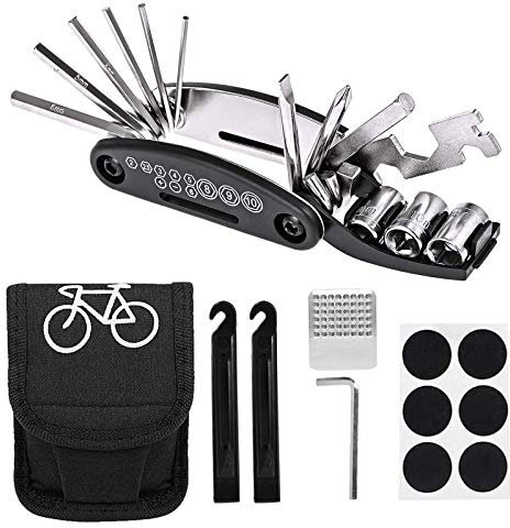Yesaler Kit de Herramientas para Bicicleta 16 en 1 Reparación de Pinchazos Bicicleta Mini Herramienta Bici Multifunción Portátil