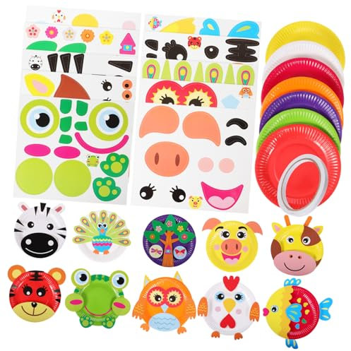 Abaodam Unique Animal Stickers Paper Plate Crafts Kids Art Kits 2-4 Toddler Crafts DIY Projects