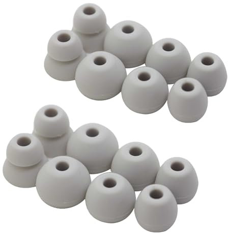 Miayaya Silicone Tips Replacement Earbuds Tips for Powerbeats Pro, Beats X, Beats Flex, Urbeats, BeatsTour Wireless Earphone Ear Tips Covers, S/M/L, 8airs, Gray