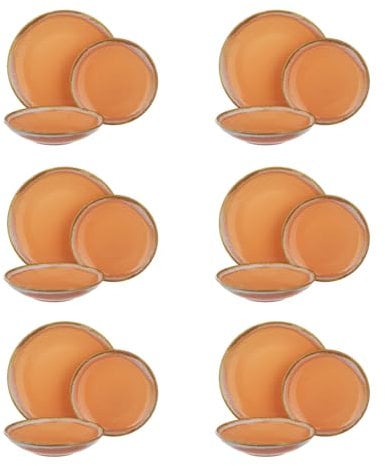 Servizio 18 piatti terracotta arancioni Ocean