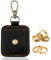 WANGENPING Ringtasche aus Leder, Ringtasche mit Schlüsselanhänger, Klein Ringhalter aus Leder Tragbar für, Medaillon Ringtasche aus Leder, Schmuck, Reisen, Halsketten, Ringaufbewahrung Etui(Black)