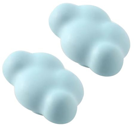 DSWZLQDXB 2pcs Boutons pour Chambre d'enfant Couleur mate Poignées D'armoire porcelaine Céramique Poignet Placard Mignon Tirage de Meubles pour Tiroir,Armoires,Cuisine,Forme de nuage (blue)