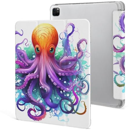 Custodia protettiva per iPad Pro 12,9 pollici 2022/2021/2020/2018, 6a/5a/4a/3a generazione, custodia colorata per iPad Pro 12,9 pollici con supporto per matite, accensione e spegnimento automatico