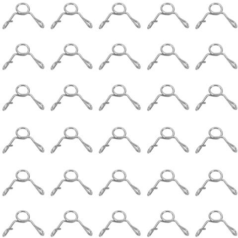 PATIKIL Wire Spring Hose Clamps, 32 Pcs for 3.3-3.5mm OD 0.12(3mm) ID 304 Stainless Steel Spring Clip Pipe for Fuel Line Silicone Vacuum Air Hose Tube Water Pipe, Silver