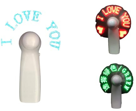 Personalized LED Hand Held Fan Custom Text Patterns, Portable Mini Foldable Desk Fans with LED Display with Flashing Words Luminous for Concerts, Travel Essentials, Festivals,Office