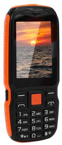 Sxhlseller Robustes Telefon für Senioren, 2G Entsperrtes Mobiltelefon mit 2,6 Zoll HD Bildschirm und Großer Schlüssel, Dual SIM Dual Standby, 0,13 MP ältere Handys mit Taschenlampe (ORANGE)