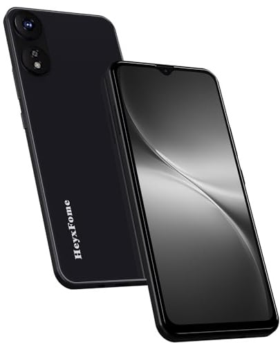 HeyxFome SIM-Free & Unlocked Mobile Phones 2025- Android 12, 6.5 Display Smartphone, 6(3+3)+16GB/256GB, Octa Core Smart Phone, 13MP Camera, 4G Dual SIM/Face Unlock/GPS UK (Dark Black)