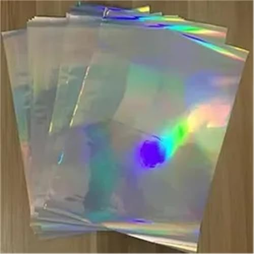 AOEGBY HeißPrägepapier 50 Blatt A4 Heißprägefolienpapier for Laserdrucker – 21 x 29 cm, wärmeaktivierte Transfereinladungen, Zertifikate(Laser Silver)