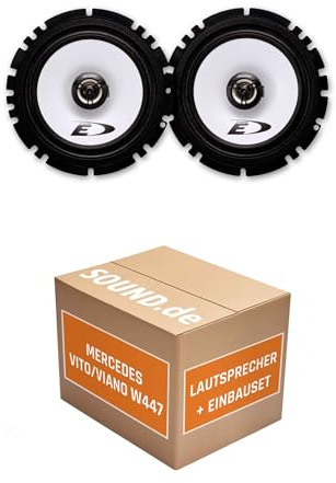 Lautsprecher Boxen Einbaupaket für Alpine SXE-1725 kompatibel mit Mercedes Vito/Viano W447 vorne | 2X Tief-Mitteltöner mit integriertem Hochtöner 220W MAX