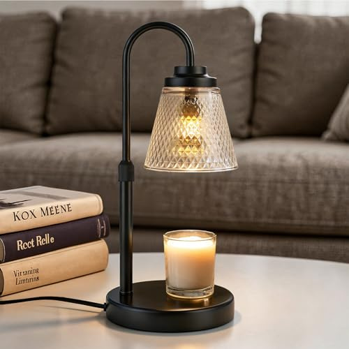 Tuocal Candle Warmer Lamp with Timer Dimmable, Height Adjustable Candle Warmers with 2 Bulbs, Wax Melt Warmer for Home Bedroom Decor House Warming Gifts for Women
