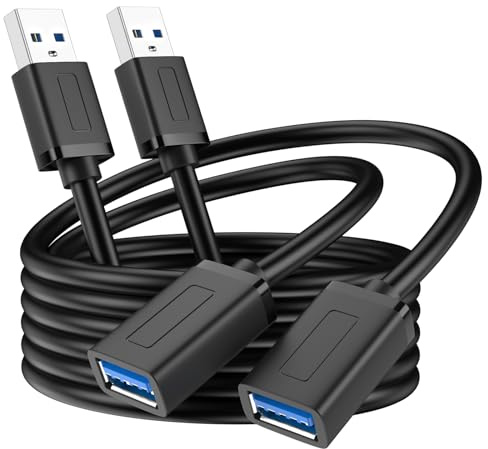 Vancle USB 3.0 Verlängerungskabel 1M, A Stecker auf A Buchse USB Extension Cable, (Abwärtskompatibilität zu USB 2.0/1.1), für Kartenlesegerät, Drucker, Scanner, Tastaturen, Mäusen Usw (2 Stück)