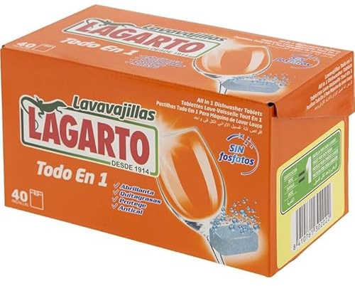 Lavavajillas en Pastillas Todo en 1, Sin Fosfatos, 40 Unidades, Pastilla