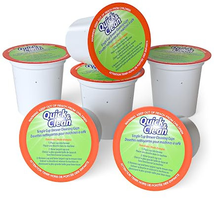 Quick & Clean - Paquete de 6 cartuchos de limpieza para máquinas Keurig K-Cup, compatible con 2.0, no tóxico