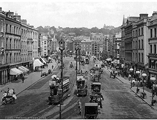 Wee Blue Coo Patrick Street Cork Ireland Vintage History Old BW Art Print Poster Wall Decor Kunstdruck Poster Wand-Dekor-12X16 Zoll