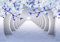 wandmotiv24 Fototapete Tunnel blau Blumen, XL 350 x 245 cm - 7 Teile, Wanddeko, Wandbild, Wandtapete, Wasser, 3D M3938