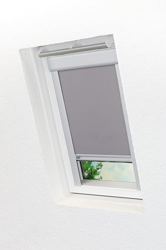 LYSEL - Qualitätsdachfensterrollo abdunkelnd hellgrau Rollo geeignet für Velux Dachfenster C 02, (B x H) 38.30cm x 54cm in grau/hellgrau