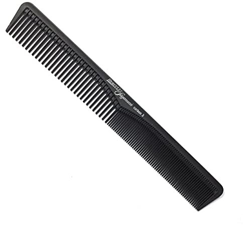 Hercules Sägemann HS C3 carbon 3 - Haarkamm - Profi Carbon Kamm für Haare + Bart - bruchfest - 7 '' - ca. 18 cm - Carbonkamm antistatisch - feine + grobe Zahnung - Styling für Männer und Frauen (3a)