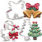 LILIAO Weihnachten Süße Ausstechformen Set - 3-teilig - Zuckerstange mit Schleife, Weihnachtsbaum mit Schleife und Doppelglocke mit Schleife / Band Fondant Keksausstecher - Edelstahl