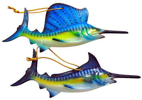 Schwertfisch Ornament Set Christbaumschmuck mit Marlin und Segelfisch