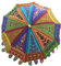 Marusthali Embriodery Grand parapluie de jardin décoratif fait à la main pour mariage, parasol de plage (broderie multicolore)