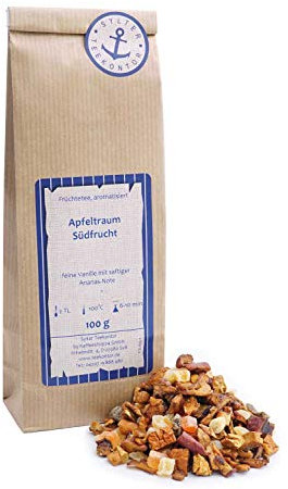 Früchtetee lose Apfeltraum Südfrucht Apfel Ananas Papaya Mango Pfirsich Früchte Tee feine Vanille mit saftiger Ananas-Note 500g