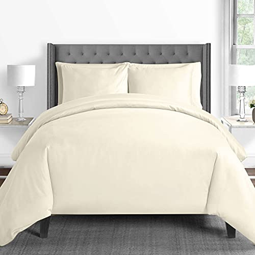 Pizuna 2er Pack Kissenbezug 80x80cm Baumwolle Neues Elfenbein 600 Fadenzahl | Luxuriöser Soft-Satin Kissenbezüge, 100% Langstapel Baumwolle Nur Kissenbezug (Neu Elfenbein, 80x80 cm) Mako Satin