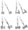 WUWEIJIAJIA 4 Pairs Unique Gothic Vintage Silver Axe Dangle Drop Earrings Sets for Women Statement, Zinc