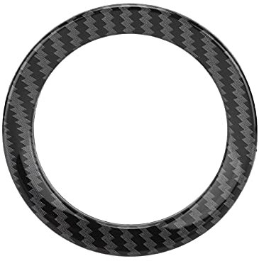 Aramox Smart Lenkrad-Mittelring, Lenkrad-Emblem-Verzierung, Carbon Fiber Lenkradbezug Zierleisten Ring Lenkrad Emblem Ersatz für Smart Fortwo/Forfour 453 2015-2021
