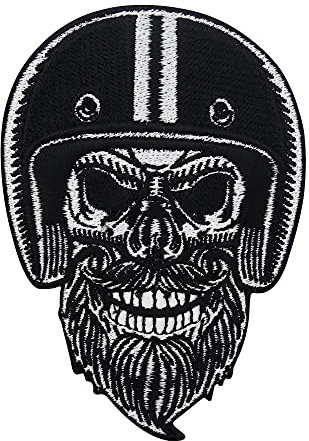 Finally Home Bärtiger Biker Totenkopf Patch zum Aufbügeln | Aufnäher Lederwesten geeignet, Totenschädel Patches, Biker Schädel Rückenaufnäher, Motorrad Kutte Rückenpatch