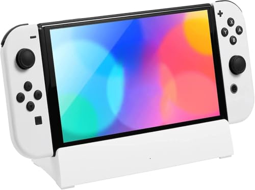 KEKUCULL Dockingstation für Switch/Switch OLED, tragbarer Ladeschalter, TV-Dockingstation, Switch-Dockingstation, unterstützt 4K-HDMI-Ausgang, Ersatz für offizielle Switch-Dockingstation (weiß)