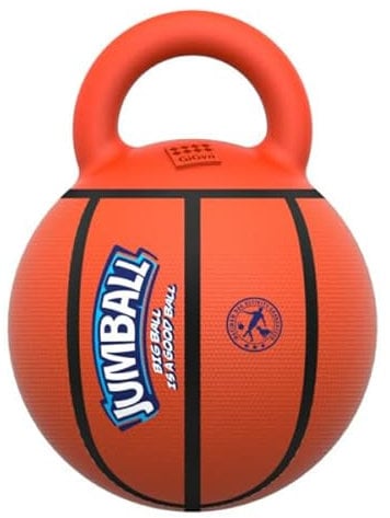 Bubimex - Ball mit Griff für Hunde, Hundezubehör Spielzeug Hund – Farbe Basketball (Durchmesser 30 cm) – Material: Gummi