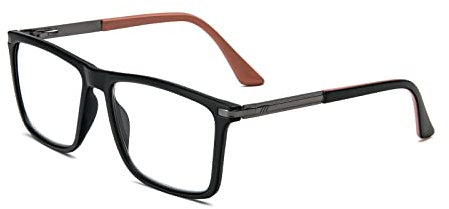 KoKoBin Lesebrille Anti-Blaulicht für Herren und Damen Blaulichtfilter Computer Lesehilfe Federscharnier Metall Vollbild Brille (Orange, 1.5, diopters)