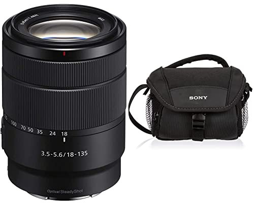 Sony Sel-18135 Obiettivo Con Zoom 18-135 Mm F3.5-5.6, Stabilizzatore Ottico, Mirrorless Aps-C, Nero, 8.8 x 6.72 x 8.8 cm; 325 grammi & LCS-U11 Custodia morbida per fotocamera o videocamera, Nero